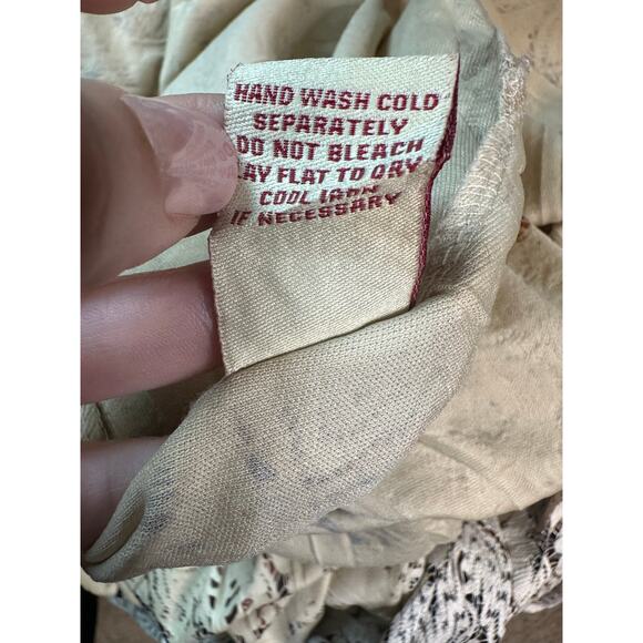 Reba brown yellow print pleated pull on boho maxi skirt size Large - Picture 6 of 16